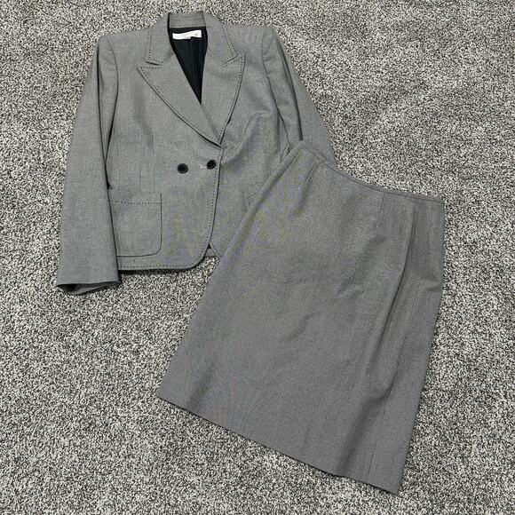 TAHARI 2 Piece Black White Skirt Blazer Suit Set, Size 6 - Picture 1 of 14